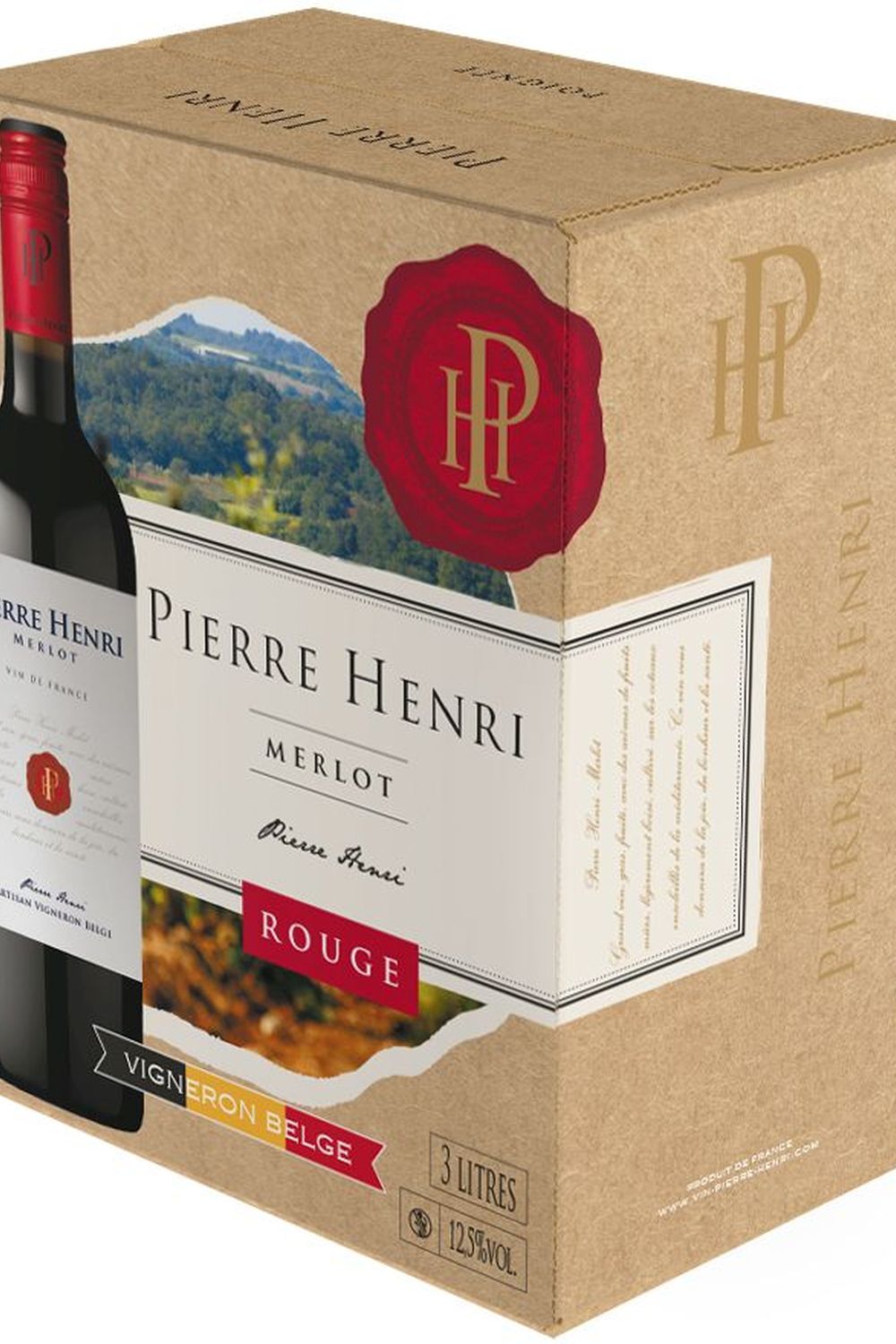 BIB 3L Pierre Henri vin de france merlot (même qualité ph 75cl igp)