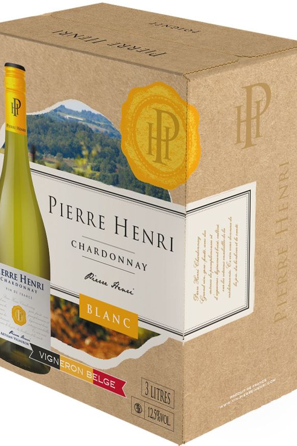 BIB 3L Pierre Henri vin de france chardonnay (même qualité ph 75cl igp)