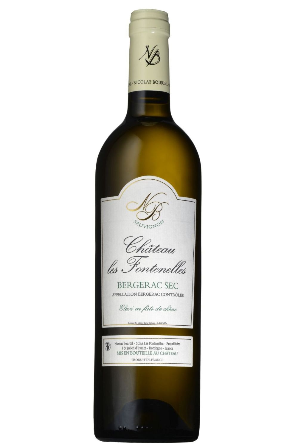 Chateau les Fontenelles 'élevé en fut de chêne' AOP bergerac sauvignon blanc