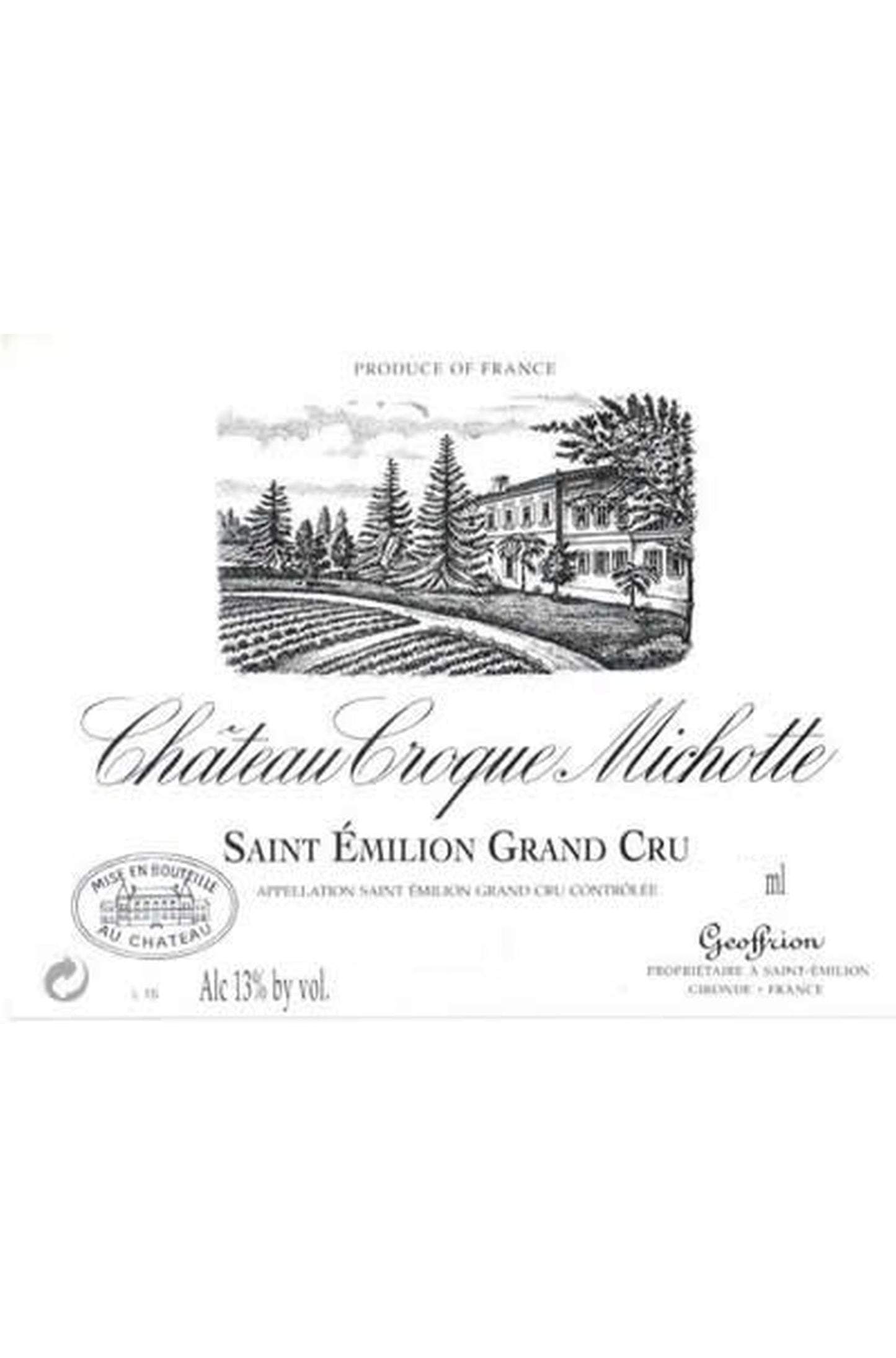 Chateau Croque Michotte (BIO) St Emilion Grand Cru (Methusalem) (6L)