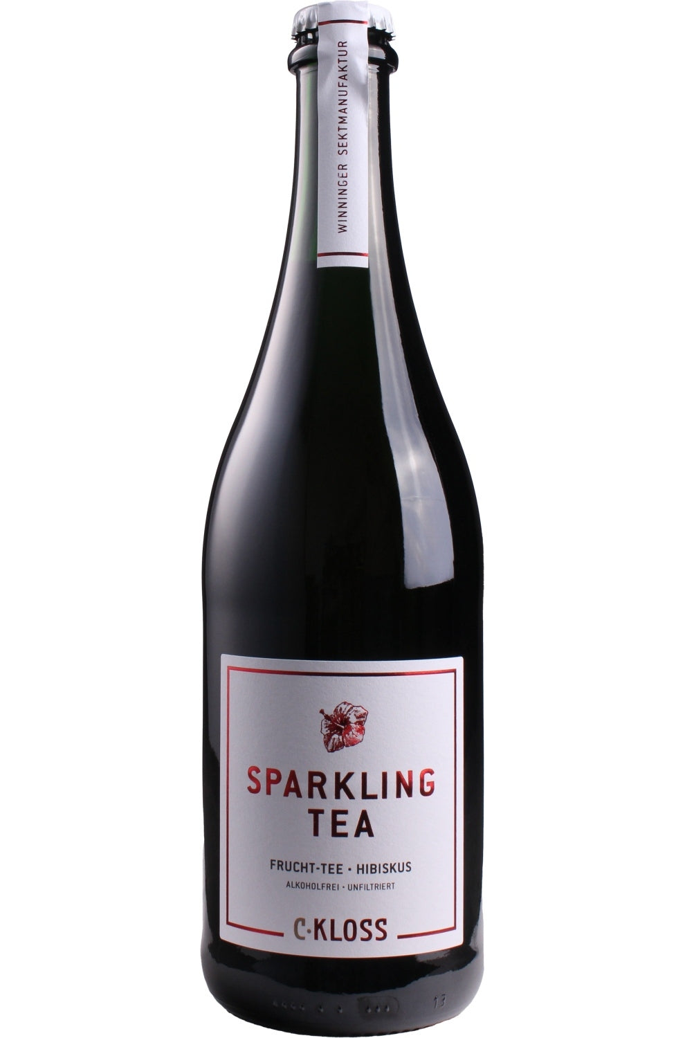 C-Kloss Sparkling TEA 0°Alc (clear) (CAP) rosé Fruit tea-hibiscus unfiltered [white label]